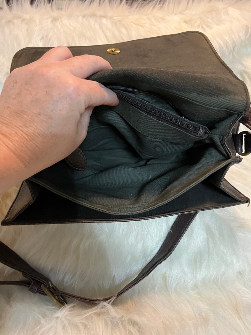 Relic Dark Brown Leather Pocket Crossbody - Picture 8 of 11
